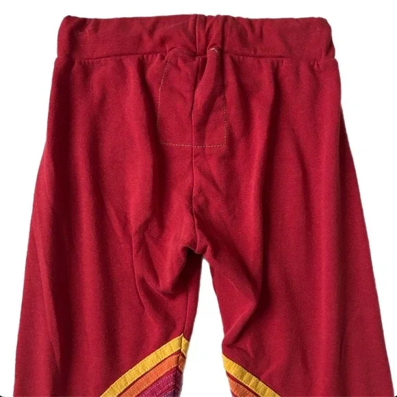 Aviator Nation Sweatpants Red Blue Rainbow Stripe Joggers Women's Size XS - Picture 5 of 7